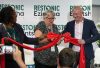Dr Nomathemba Chandiwana Dr Alison Bentley and Dale Harley cutting the ribbon at the Sleep clinic launch