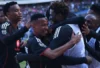 Orlando Pirates players celebrate after their 2-0 victory over Polokwane City in the quarterfinals of the MTN8 on Saturday night. Picture by Backpage Pix
