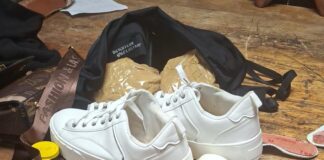 Airport law enforcement authorities nab mule hiding drugs in shoe