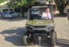Minister Willie Aucamp Willie Aucamp test driving one of the four donated ranger vehicles at Kruger National Park in Skukuza on Saturday