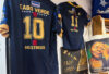 Cape Verde football shirts are displayed for sale at the airport on the island of Sao Vicente