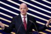 FILE PHOTO: Soccer Football – 50th Ordinary UEFA Congress – Brussels Expo, Brussels, Belgium – February 12, 2026 FIFA president Gianni Infantino speaks during the event REUTERS/Benoit Tessier/File Photo