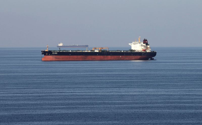 Oil tankers navigating the Strait of Hormuz
