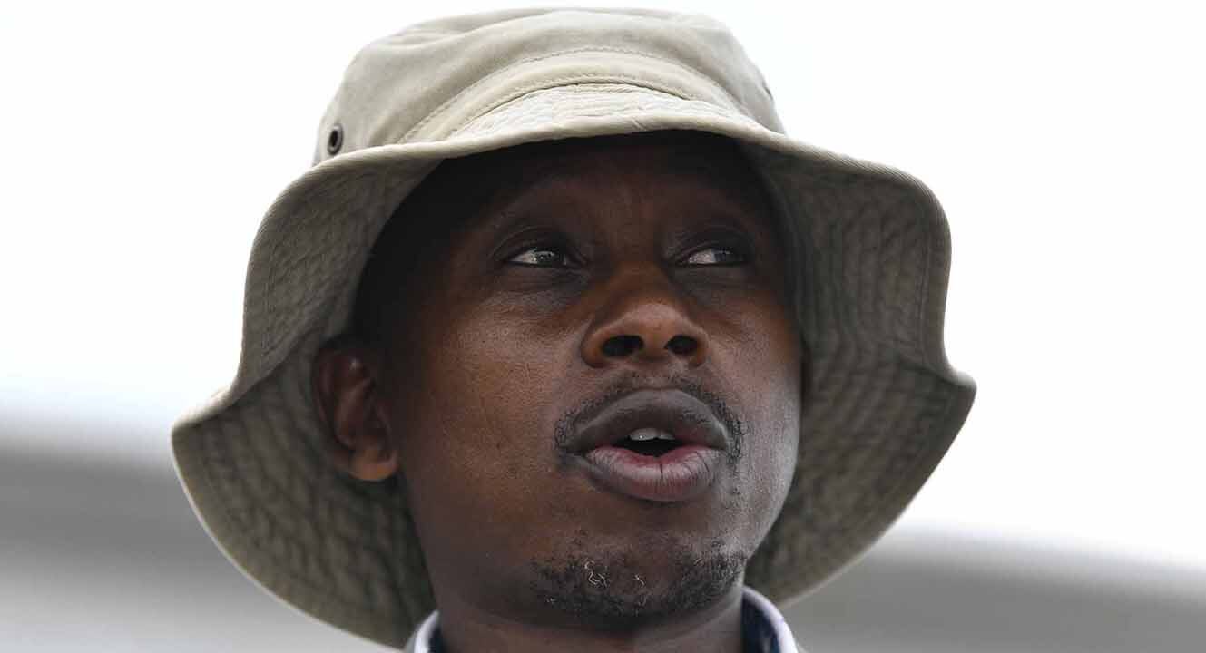 Former ANC Youth League deputy president Andile Lungisa addressing supporters in Motherwell