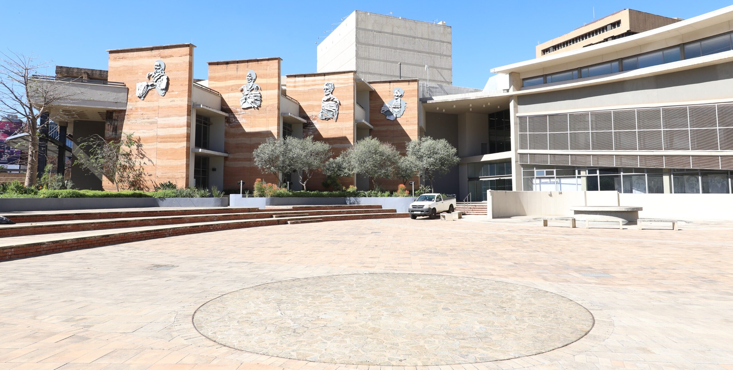 Exterior view of the Women's Living Heritage Monument at Lilian Ngoyi Square in Pretoria