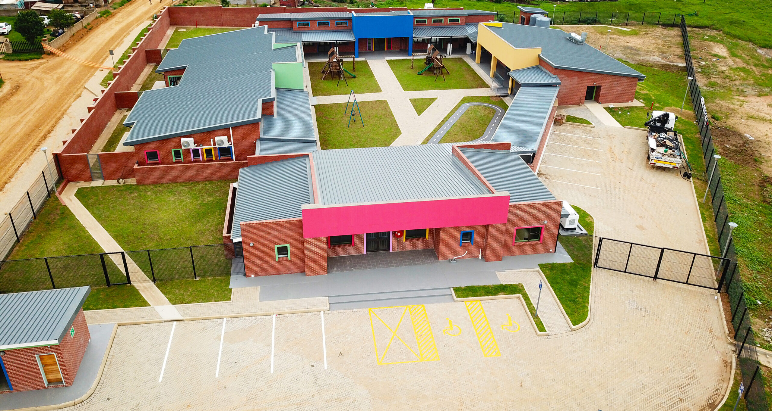 Exterior view of the newly built Bantubonke Early Childhood Development Centre in Three Rivers, Sedibeng.