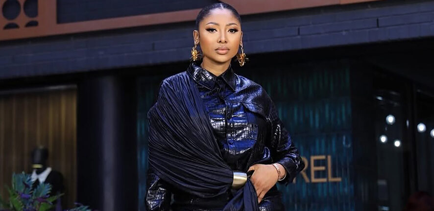 Actress and media personality Enhle Mbali Mlotshwa posing for a portrait.